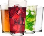 Set of 12 - Drinking Glasses 16 oz Highball Glasses Water Glasses Glass Cups Cup Sets Pint Glasses Beer Glasses Tumblers Bar Glasses Design for Home and Kitchen - Image 8